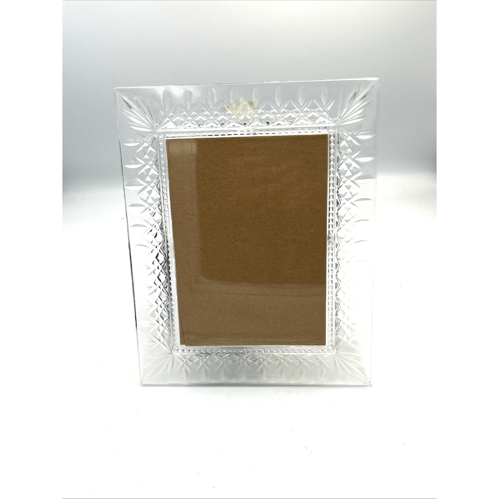 Shannon Crystal Photo Frame Holds 5" x 7" Velvet Easel Back Glam Romantic
